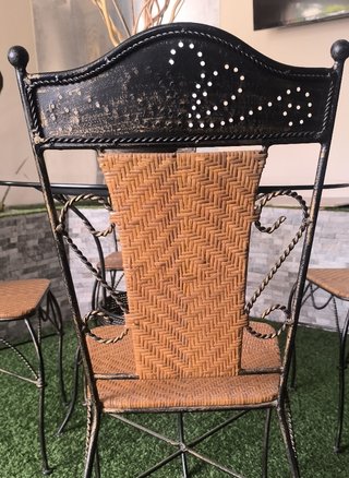 Mesa y 4 sillas forja artístic