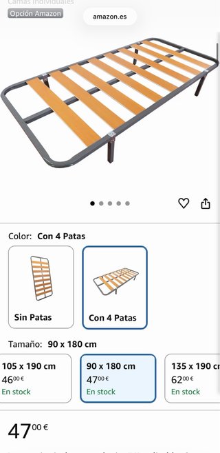 Somier Cama 90x190cm Nuevo