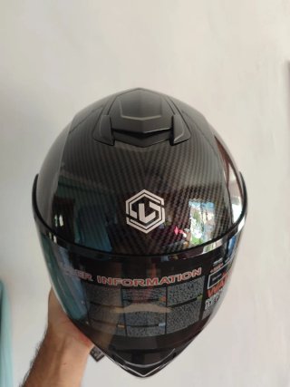 Casco Moto Integral Talla M Negro Carbono