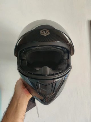 Casco Moto Integral Talla M Negro Carbono