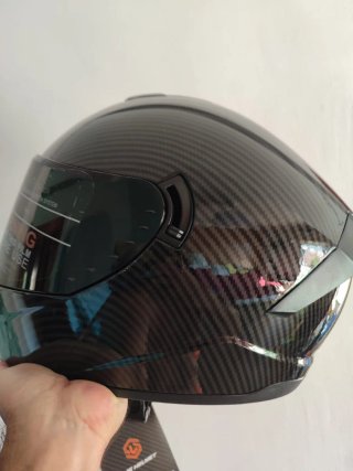 Casco Moto Integral Talla M Negro Carbono
