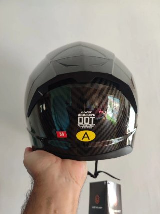 Casco Moto Integral Talla M Negro Carbono