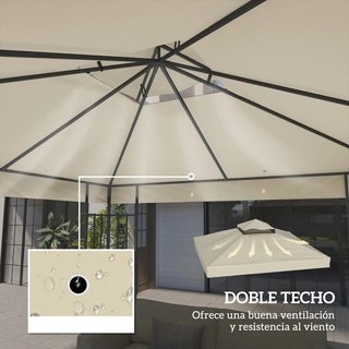 Recambio Toldo 3x3 Doble Techo Crema UPF30+