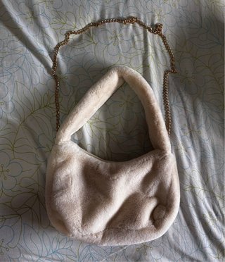 Bolso de hombro beige