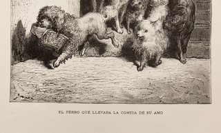 DORÉ - GRABADO VINTAGE EL PERRO QUE LLEVABA...