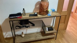 Banco y mesa de madera para entrada o pasillo
