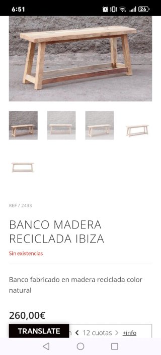 Banco y mesa de madera para entrada o pasillo