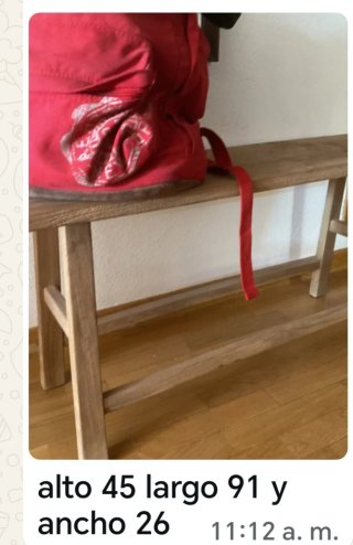Banco y mesa de madera para entrada o pasillo