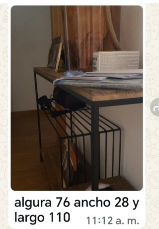 Banco y mesa de madera para entrada o pasillo
