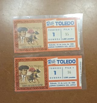 Entradas Toros Toledo 1985 - Pareja Asiento
