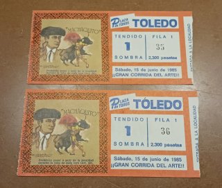 Entradas Toros Toledo 1985 - Pareja Asiento