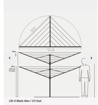 Tendedero Brabantia Rotary Lift-O-Matic