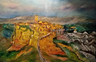 Quadro Civita di Bagnoregio acrilico