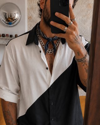Camisa Vintage Color Block 80s