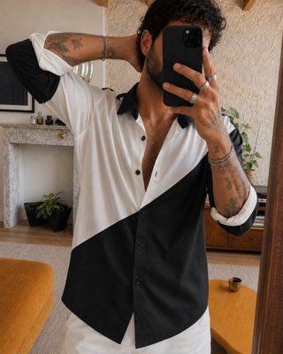 Camisa Vintage Color Block 80s