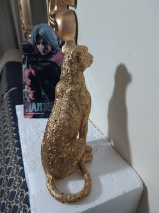 Figura Resina Bronceada Leopardo 21cm
