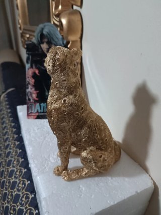 Figura Resina Bronceada Leopardo 21cm