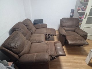 Sofá 3 plazas y sillón alcantara