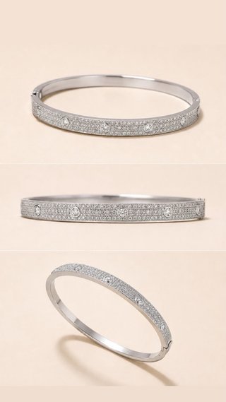 Pulsera plateada con circonitas