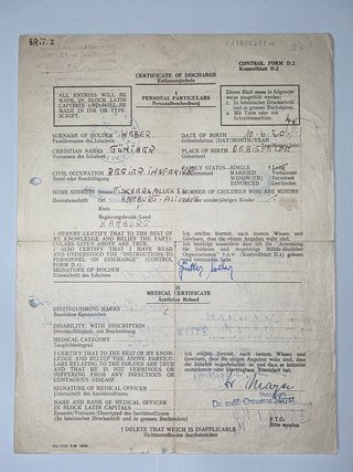 Documentos POW alemán WWII Marbury Hall 1948