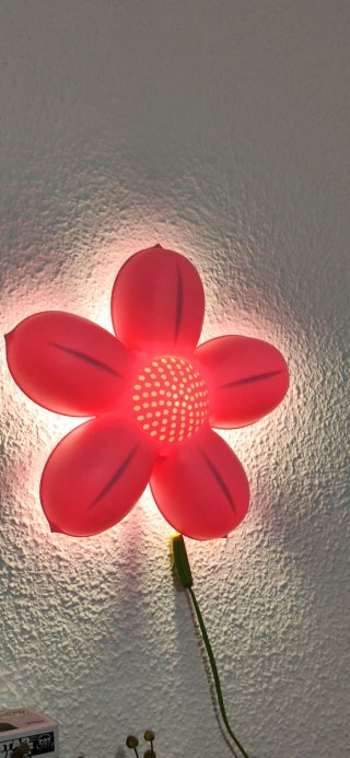 Lámpara pared Flor Rosa y Verde