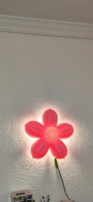 Lámpara pared Flor Rosa y Verde