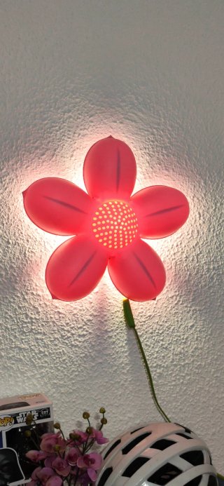 Lámpara pared Flor Rosa y Verde