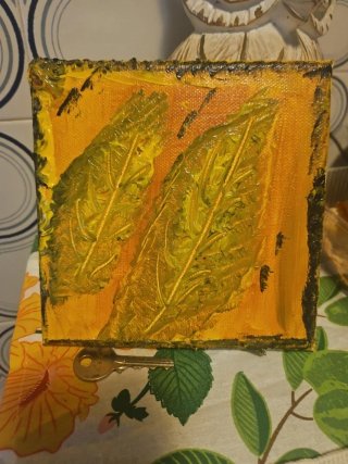 Dipinto foglie gialle e verdi