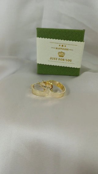 Pendientes Aro Greca Chapado Oro 18k Vintage