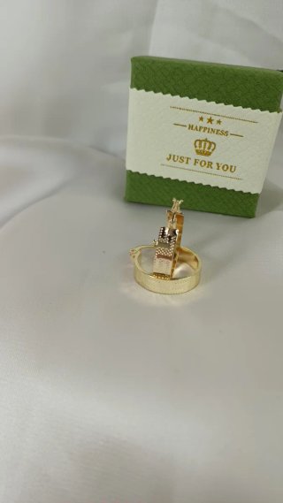 Pendientes Aro Greca Chapado Oro 18k Vintage