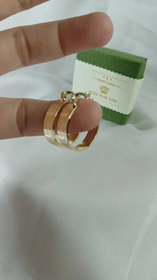 Pendientes Aro Greca Chapado Oro 18k Vintage