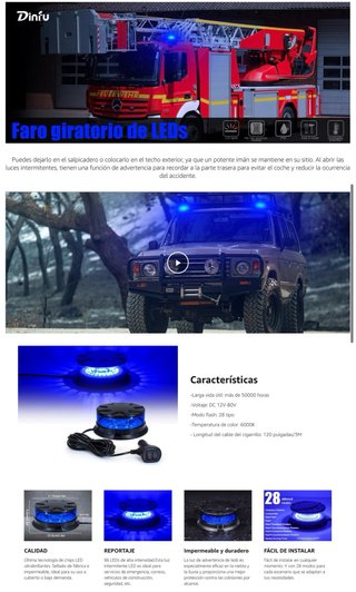 NUEVO! (29€) Luz intermitente azul para coche