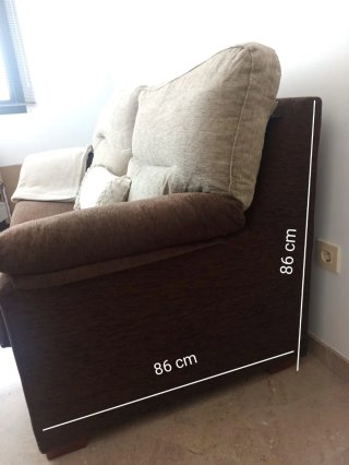 Sofá bicolor marrón/beige. Muy buen estado x 80€.