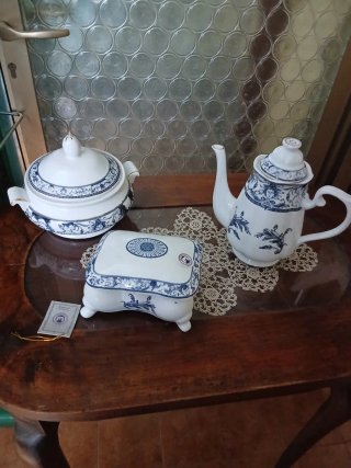 Tris ceramica blu/bianco