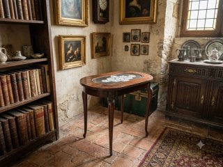 Tavolino in legno e vetro