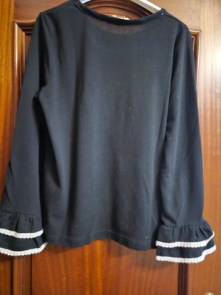 Camiseta negra manga larga corazón