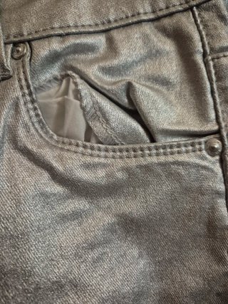 Pantalón plateado mujer