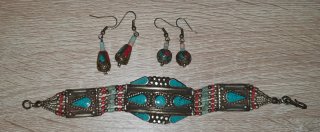 Conjunto pendientes y pulsera estilo etnico