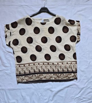 Completo donna beige e marrone pois