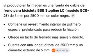Funda Cable Freno BBB STOPLINE LC BCB-25
