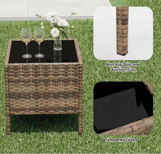 Juego de Muebles Rattan Exterior 3 Piezas