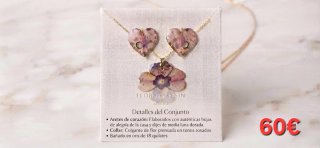 Conjunto joyería flor y luna dorada