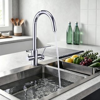 BUNTHAUS Grifo 3 Vías Ósmosis 360° Acero Inox