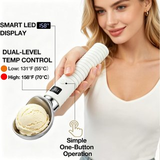 WARMFORWEL Cuchara Helado Eléctrica 2 niv USB‑C