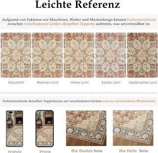 PURECOZY Alfombra Vintage 160x230cm Pelo Corto