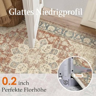 PURECOZY Alfombra Vintage 160x230cm Pelo Corto
