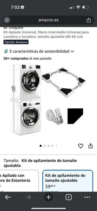 Kit Unión Lavadora y Secadora Universal Ajustable