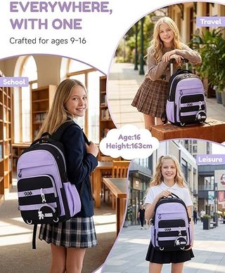 Amythe mochila 25L carro impermeable Negra Violeta