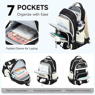 Amythe mochila Niña 22L 15.6'' ligera Oxford Negra