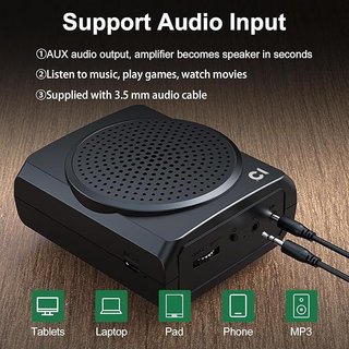 SHIDU amplificador voz 1800mAh BT inalámbrico